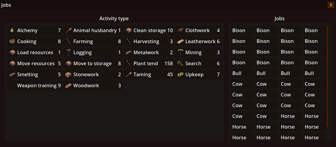 Jobs list