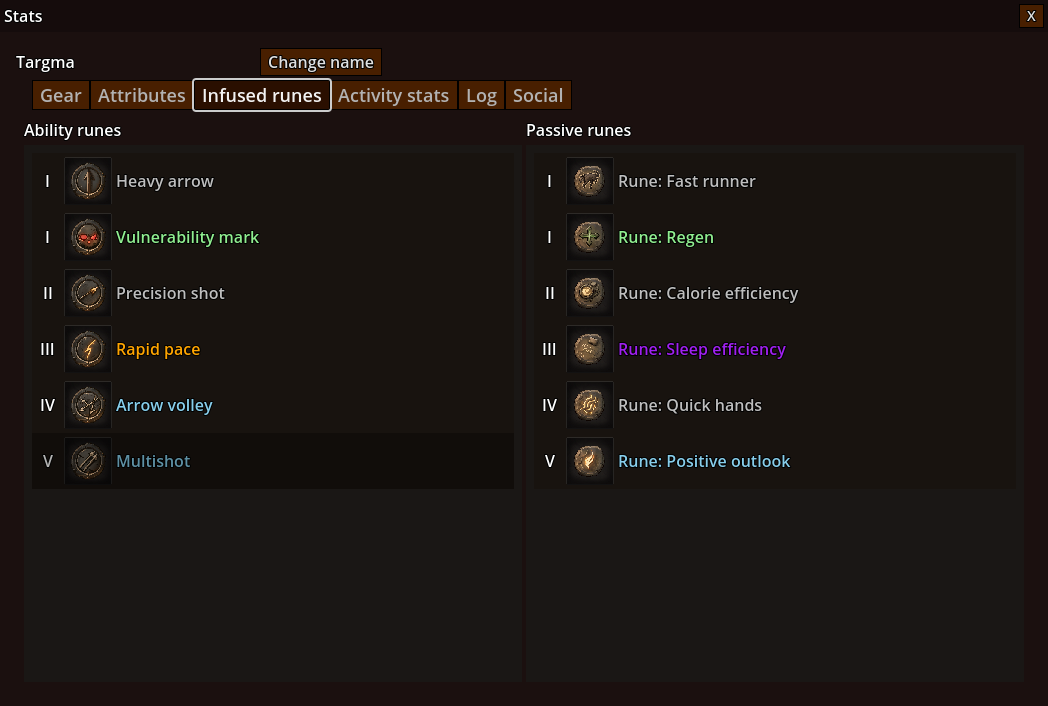 Rune menu
