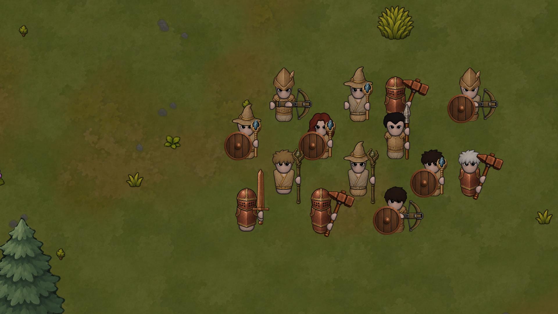 A RuneEra guild party equipped as archers, mages, warriors, and adventurers