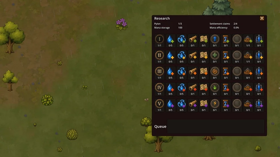 The research interface and available technology choices.
